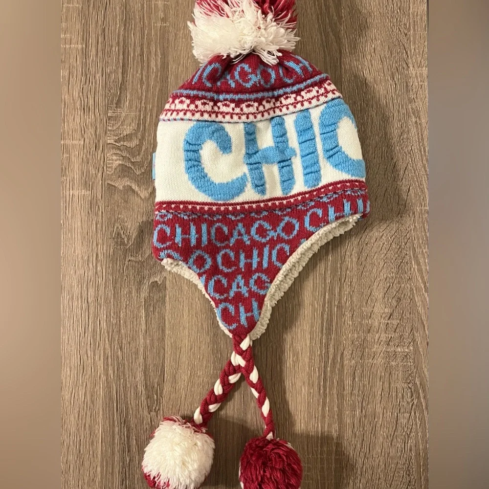 Robin Ruth Red and Blue Chicago Winter Hat - Picture 2 of 9